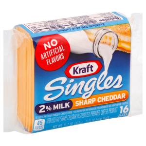 Kraft - 2 Sharp Cheddar Singles