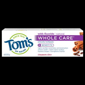 6 Toms of Maine Tthpaste Whl Care Clove