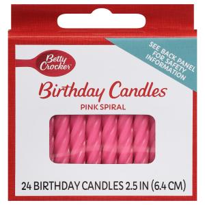 Betty Crocker - Candles Pink Med Sprial