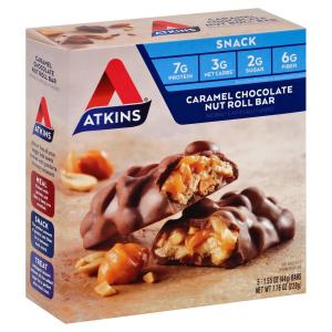 Atkins - Caramel Choc Nut Roll 5pk