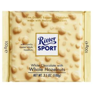 Ritter Sport - Choc Bar Wht Whl Hzlnut