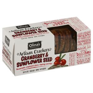 Olina's - Cranberry Sunflwr Artisan Crackers