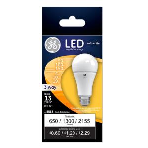 Ge - Led Soft White 3 Way Bulb 50 W