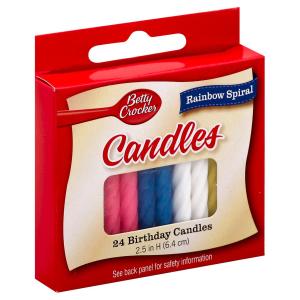 Betty Crocker - Medium Rainbow Spiral Candle