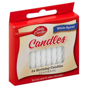 Betty Crocker - Medium White Spiral Candle