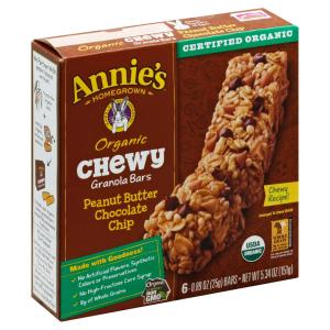 annie's - Org Chewy Bar pb Choc Chip