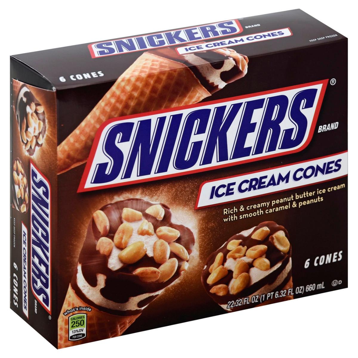 SNICKER ICE CREAM CONE 6PK